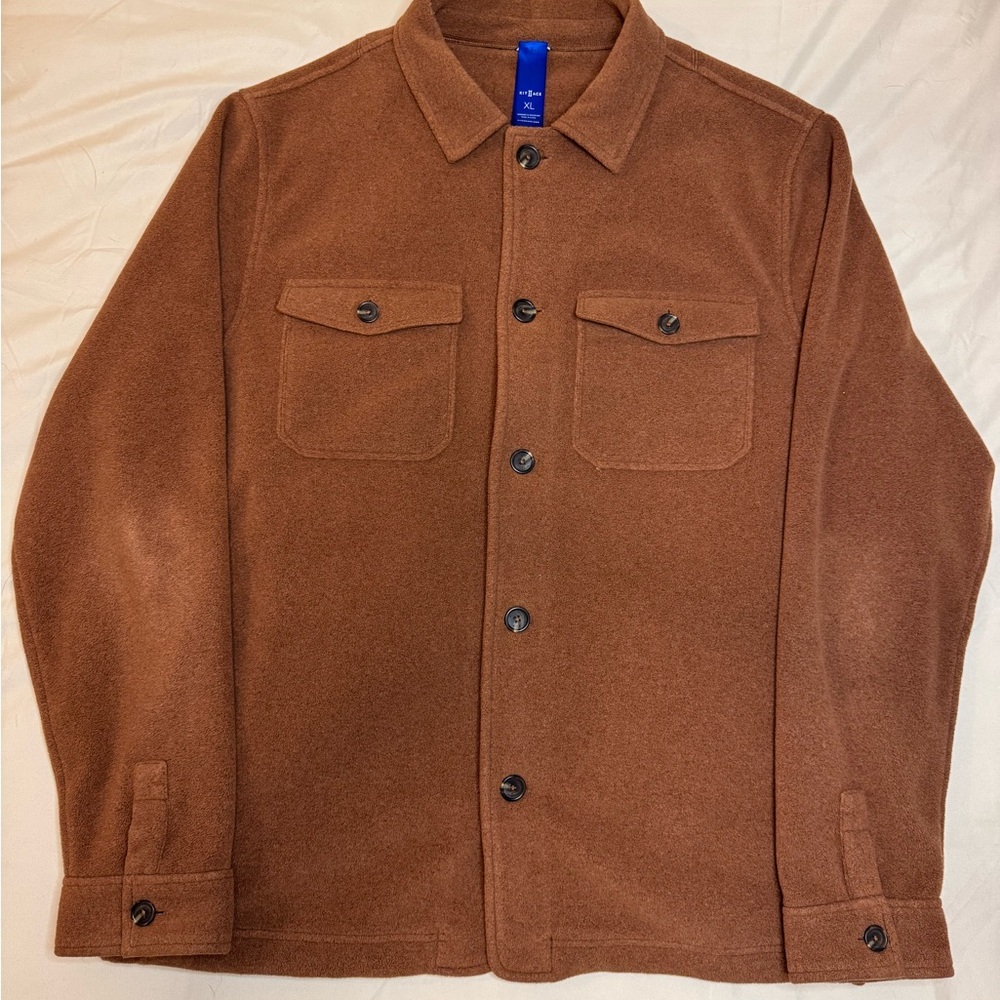 Kit and Ace Brown Fleece Shirt Jacket